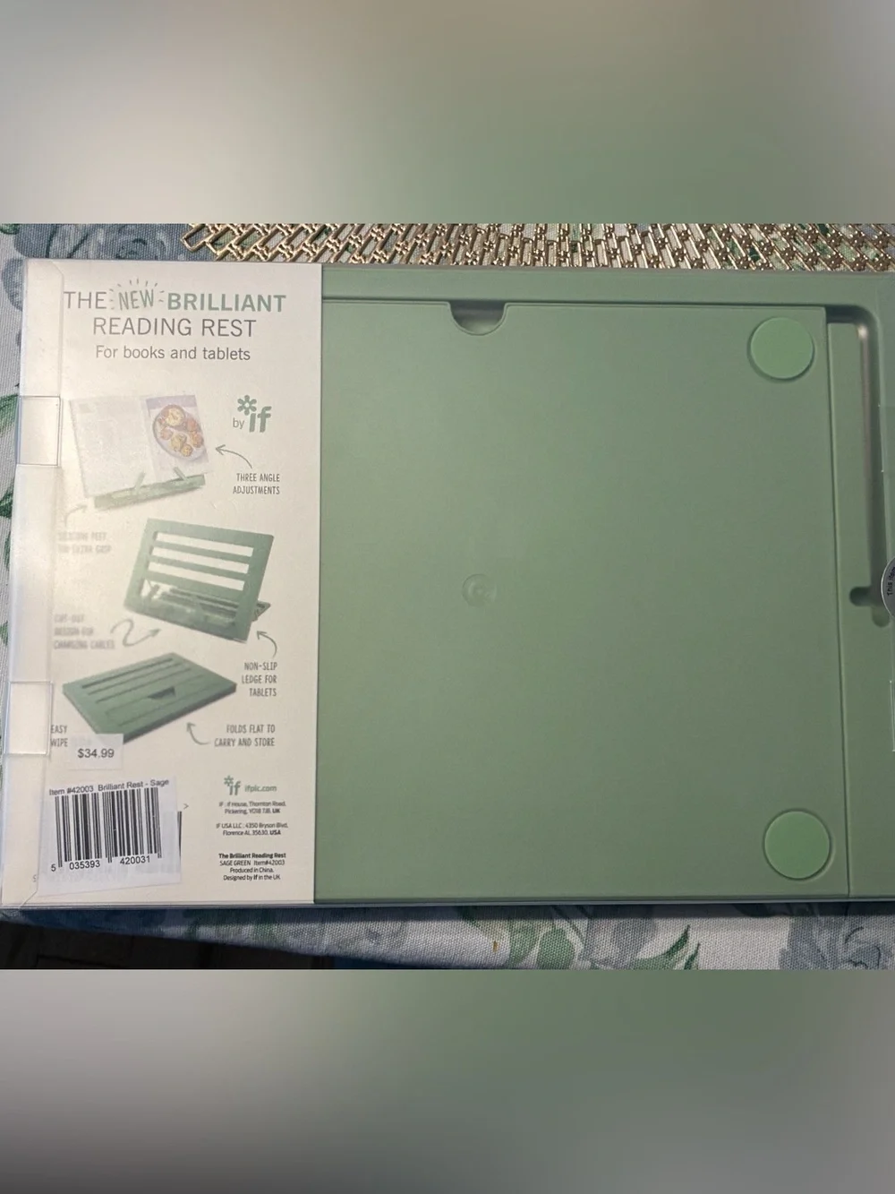 Brilliant Reading Rest Tablet & Book Stand - Green - Picture 3 of 5